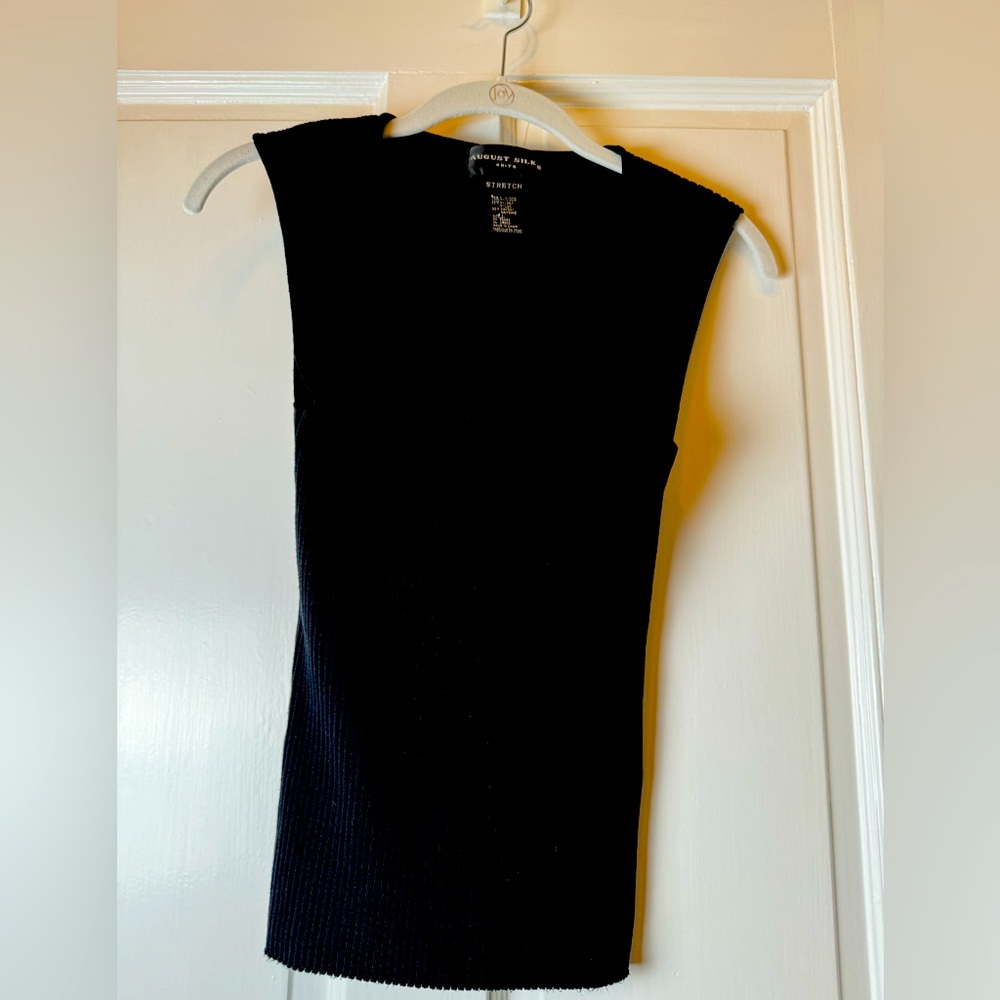 August silk, stretch silk top, size L